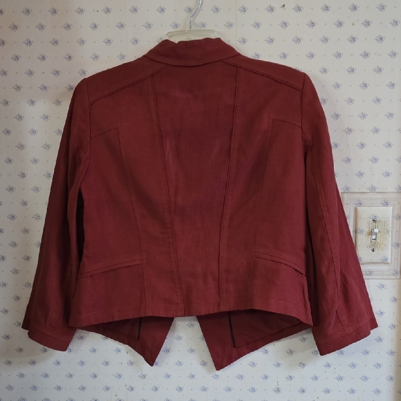 White House Black Market Red Blazer with Shawl Collar - Picture 6 of 6